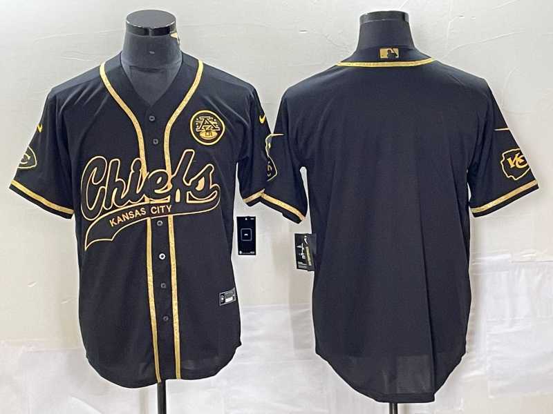Men's Kansas City Chiefs Blank Black Gold Cool Base Stitched Baseball Jersey,We sell and wholesale Men's Kansas City Chiefs Blank Black Gold Cool Base Stitched Baseball Jersey on line form chian!